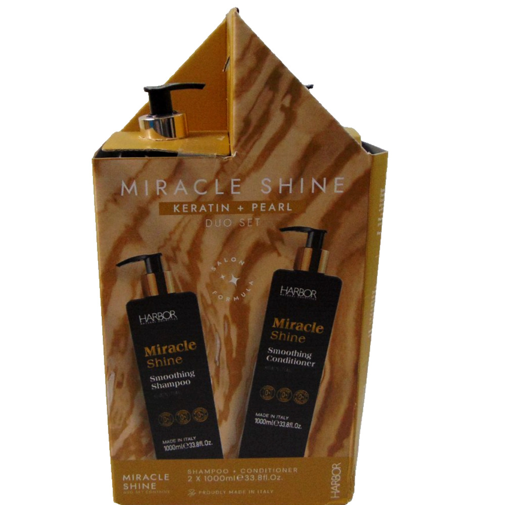 Harbor Miracle Shine Keratin Pearl Smoothing Shampoo Conditioner Duo 33.8oz Set